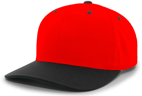 Pacific Headwear Cotton-Poly Hook-And-Loop Adjustable Cap (302C), Color 'RedBlack'